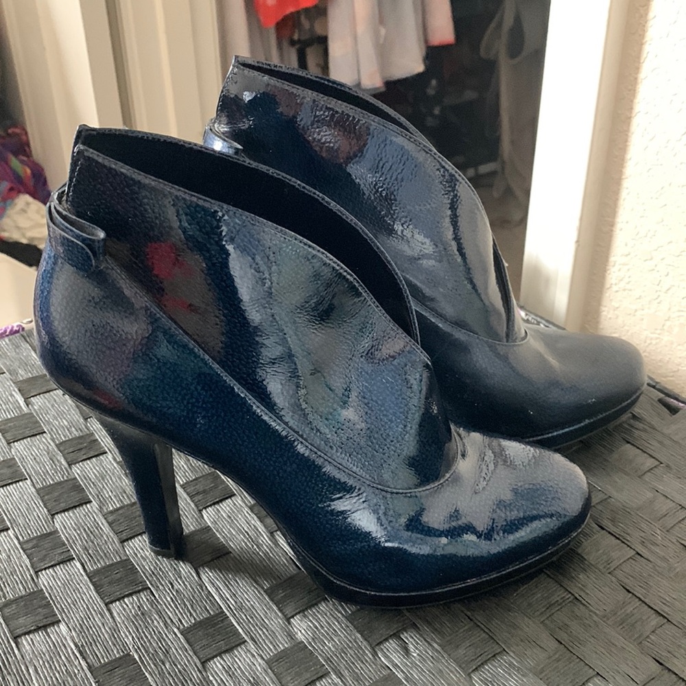 Jessica Simpson metallic blue booties.
